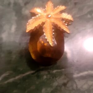 #0022-Sarah Coventry Gold and Brown Leaf Hair Accessory